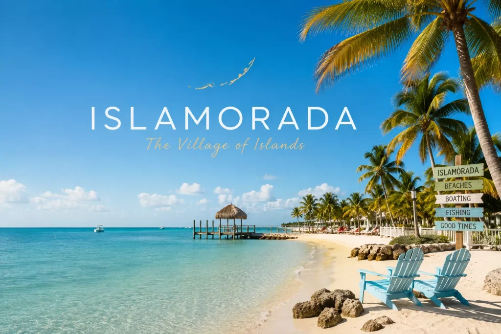 a wide view of the Islamorada beach in the florida keys