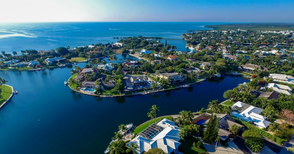 Bird's eye view of Key Largo, FL
