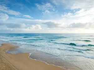 a view of the beach and shoreline