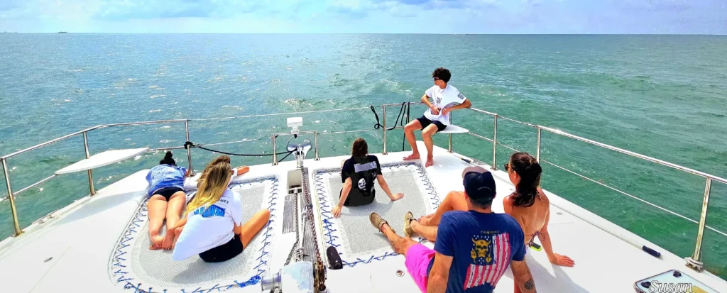 Guests at Keys Cove Marathong FL on the Keys Cove catamaran cruise